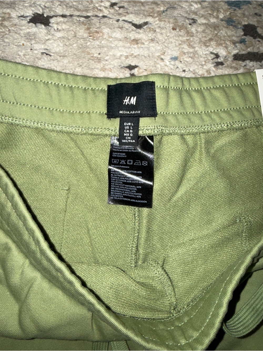 H&M Light Olive Green Drawstring Athletic Shorts - Picture 4 of 6